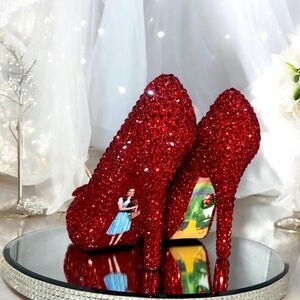 Wizard of Oz Crystal Encrusted Ruby Red Platform Heels